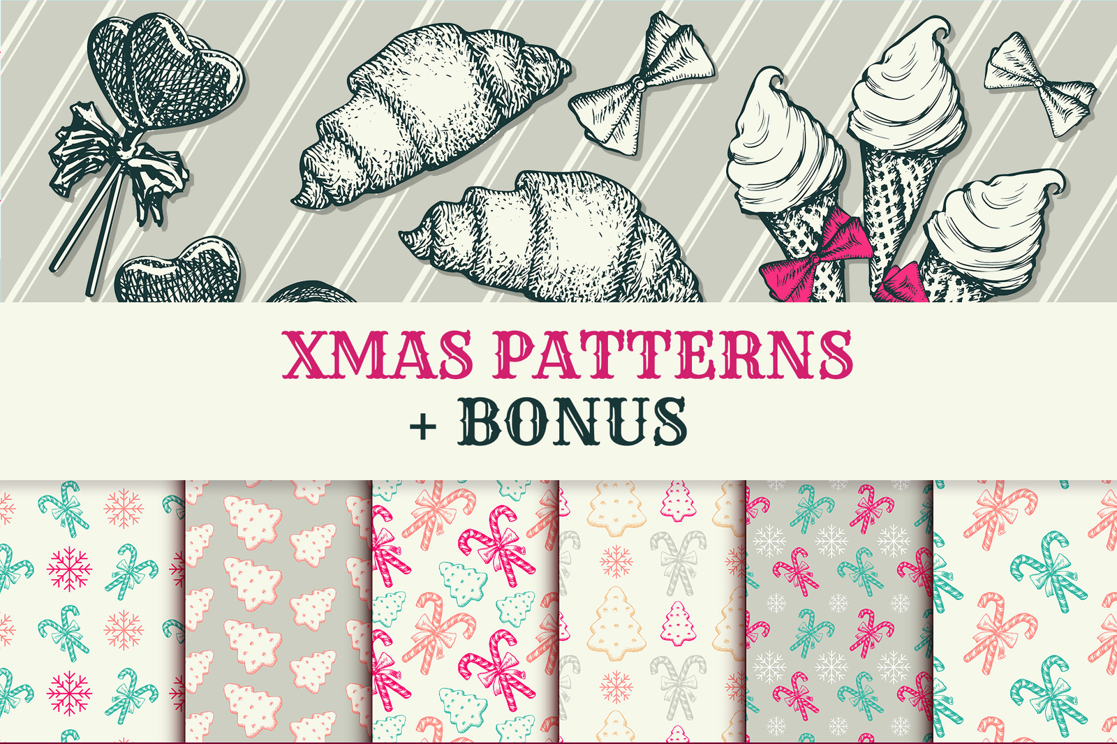 Xmas Patterns Collection and Elements Xmas Patterns Collection and Elements