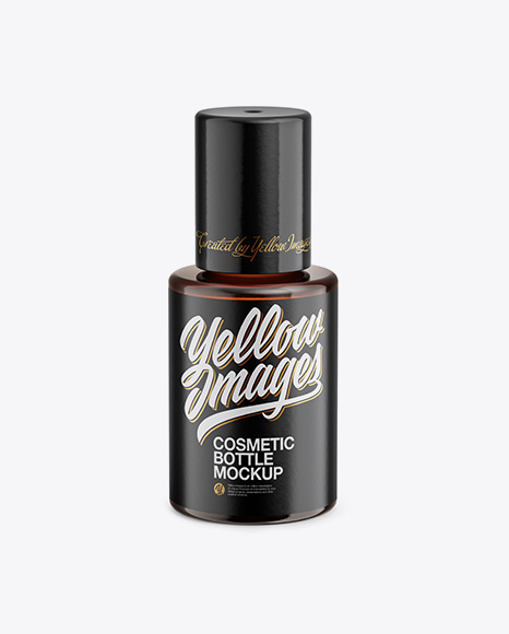 Amber Glass Cosmetic Bottle Mockup