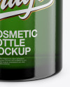 Green Glass Cosmetic Bottle Mockup