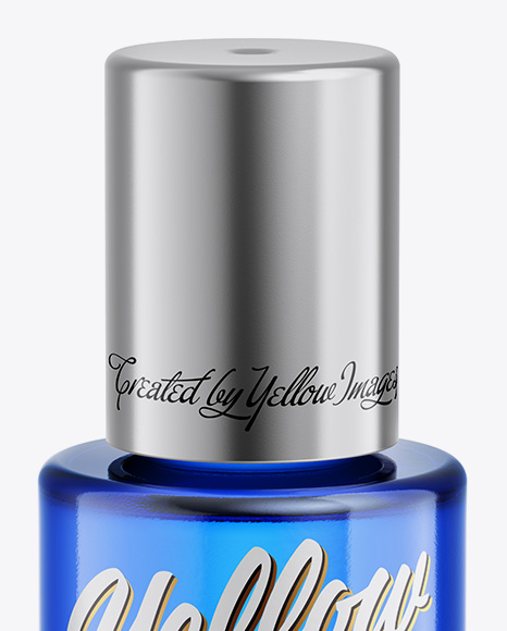 Blue Glass Cosmetic Bottle Mockup