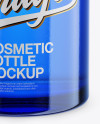 Blue Glass Cosmetic Bottle Mockup