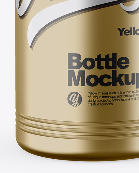 Metallic Plastic Bottle Mockup
