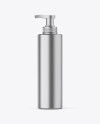 Metallic Cosmetic Bottle with Pump Mockup