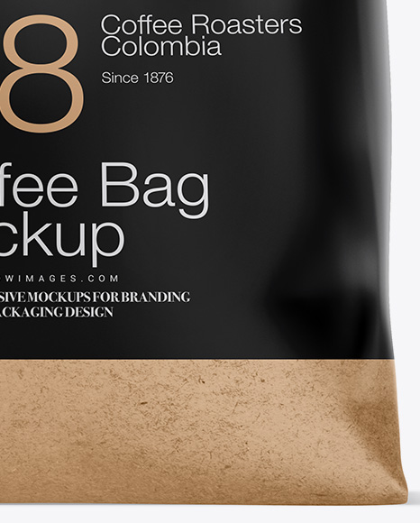 1kg Kraft Paper Coffee Bag Mockup