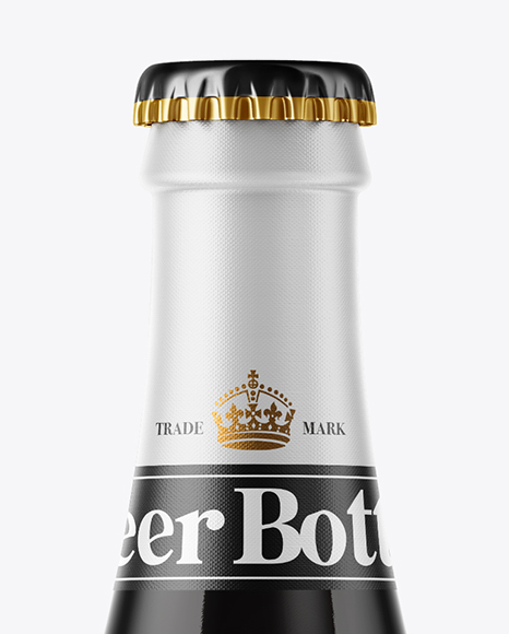 Amber Glass Stout Beer Bottle Mockup