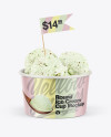 Paper Pistachio Ice Cream Cup Mockup