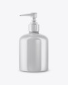 Glossy Cosmetic Bottle with Pump Mockup