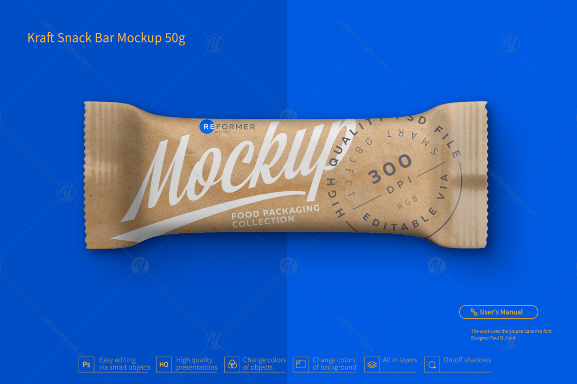 Snack Bar Mockup Bundle 50g Snack Bar Mockup Bundle 50g