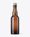 375ml Amber Glass Beer Bottle Mockup