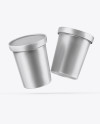 Two Metallized Ice Cream Cups Mockup