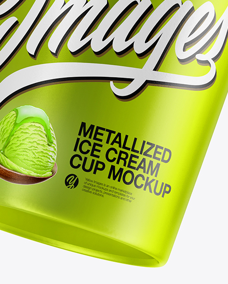 Two Metallized Ice Cream Cups Mockup - Free Download Images High