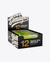 12 Metallized Snack Bars Display Box Mockup