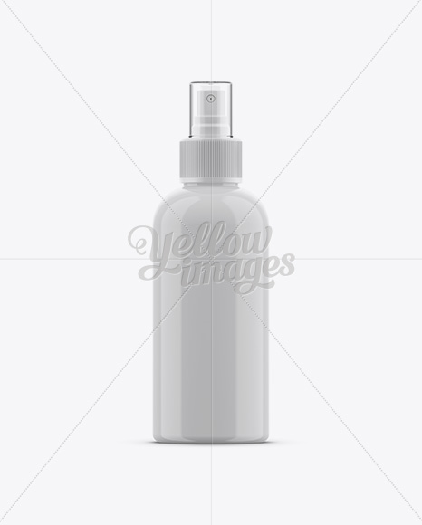 100ml Glossy Plastic Sprayer Bottle Mockup