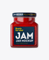 Glass Raspberry Jam Jar Mockup