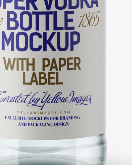 Clear Glass Vodka Bottle Mockup