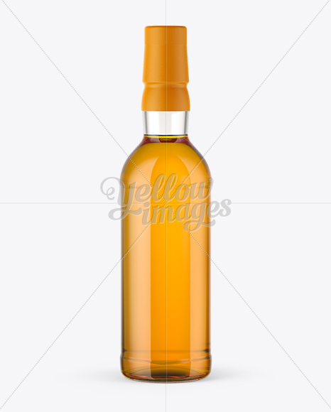 Clear Glass Whisky Bottle Mockup