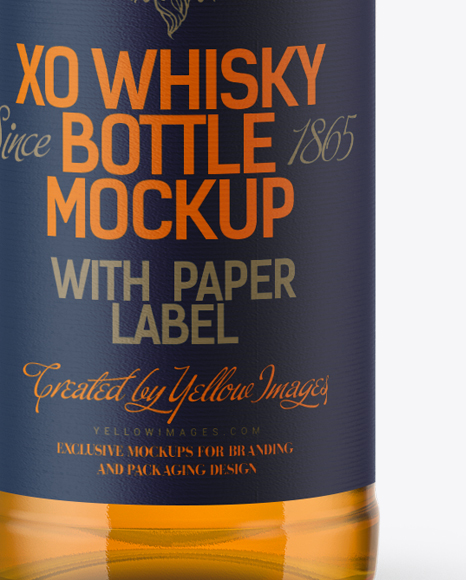 Clear Glass Whisky Bottle Mockup