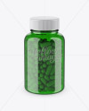 Green Bottle With Capsules Mockup (High-Angle Shot)