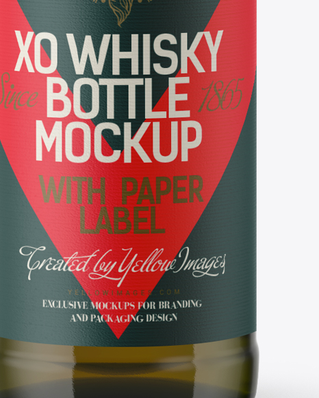 Green Glass Whiskey Bottle Mockup