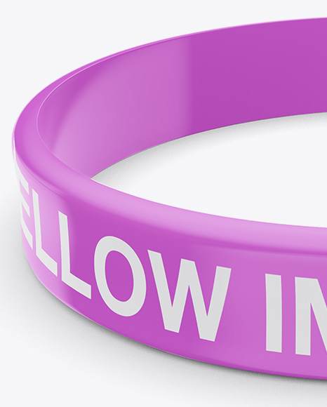 Glossy Silicone Wristband Mockup