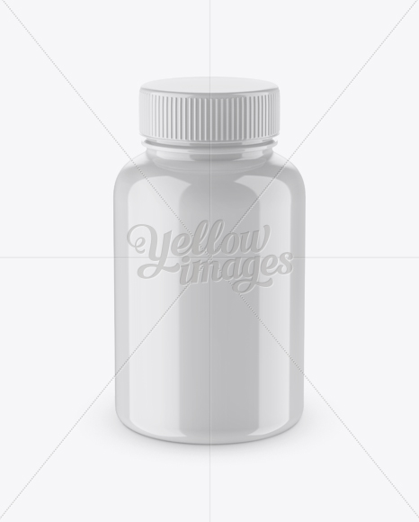 Glossy Pill Bottle Mockup (High-Angle Shot)