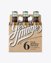 Kraft Paper 6 Pack Beer Bottle Carrier Mockup - Front View