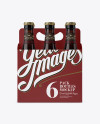 White Paper 6 Pack Amber Bottle Carrier Mockup - Front View