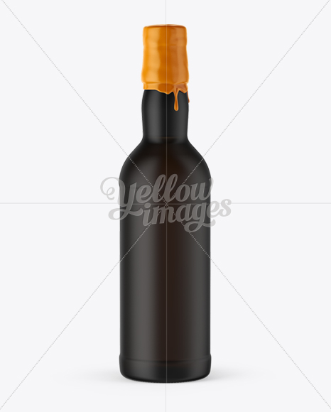 Black Matte Whisky Bottle with Wax Top Mockup - Free Download Images