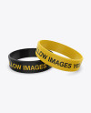 Thick Silicone Wristbands Mockup