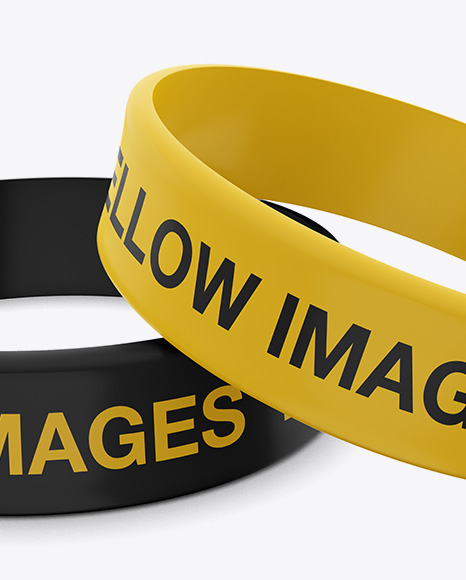 Thick Silicone Wristbands Mockup