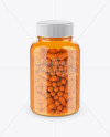 Orange Bottle With Capsules Mockup (High-Angle Shot)