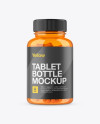 Orange Bottle With Capsules Mockup (Eye-Level Shot)