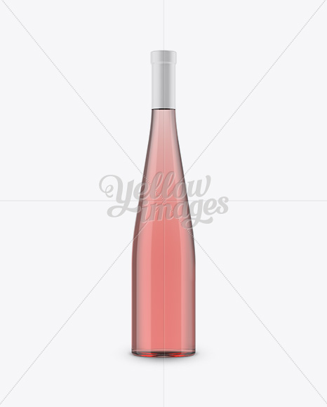 Glass Pink Wine Bottle Mockup