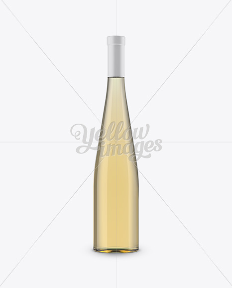 Glass White Wine Bottle Mockup