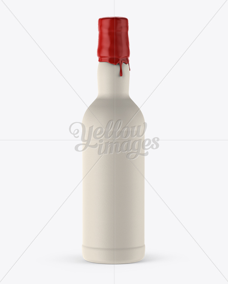 Ceramic Bottle With Wax Top Mockup