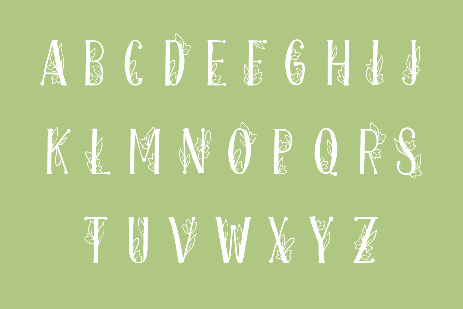 Onferia - decorative leaf font Onferia - decorative leaf font
