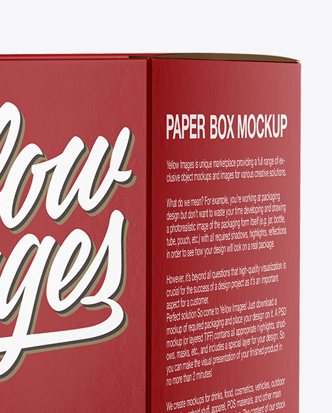 Paper Box Mockup - Half Side View