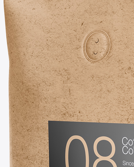 1kg Kraft Paper Coffee Bag Mockup