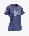 Women&#039;s Heather Relaxed Fit T-shirt Mockup - Front Half-Side View