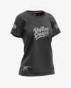 Women's Heather Relaxed Fit T-shirt Mockup - Front Half-Side View