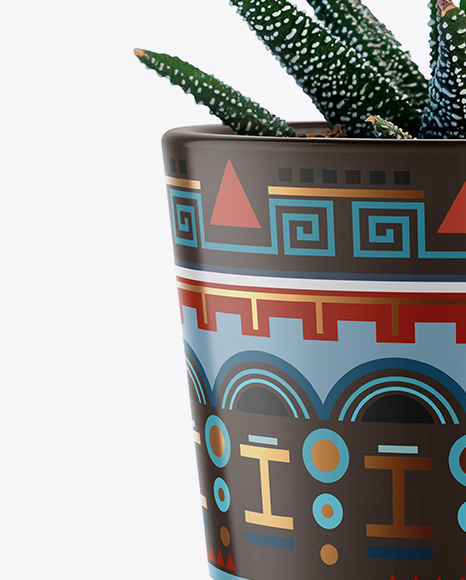 Glossy Plant Pot Mockup