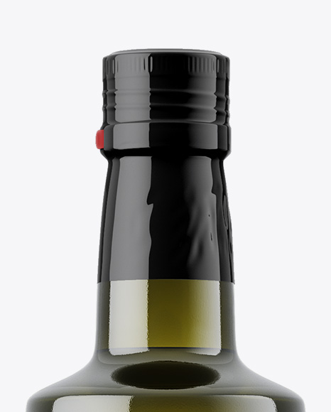 Green Glass Olive Oil Bottle Mockup