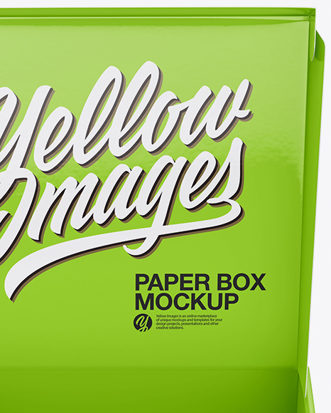 Opened Glossy Paper Box Mockup