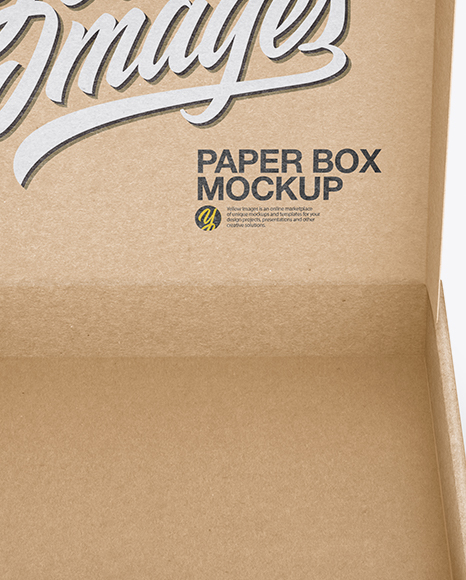 Opened Kraft Paper Box Mockup