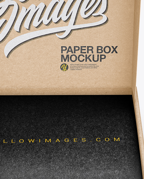 Opened Kraft Paper Box Mockup