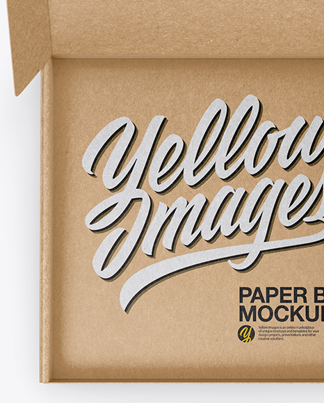 Opened Kraft Paper Box Mockup