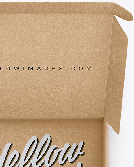 Opened Kraft Paper Box Mockup