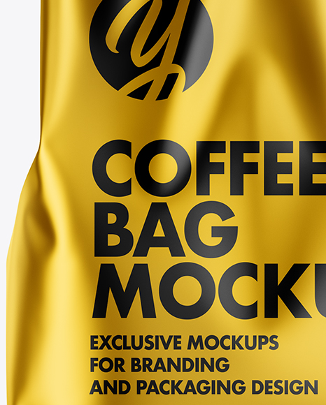 Matte Metallic Coffee Bag Mockup