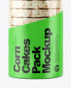 Corn Cakes Pack with Matte Label Mockup