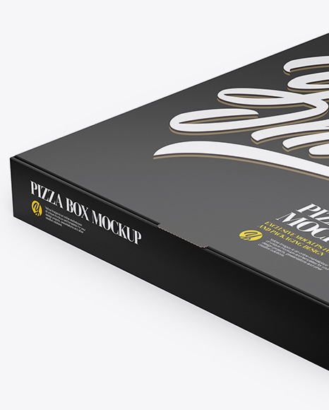 Pizza Textured Box - Half Side View - Free Download Images High Quality